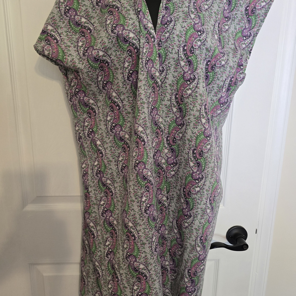 Paisley Patterned Civer Up New Size 2x Cotton Hanfmade